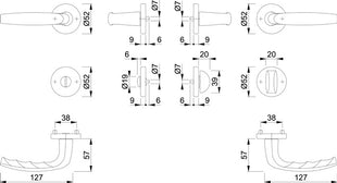 HOPPE Garniture à rosette Atlanta 1530/42KV/42KVS aluminium F1 ( 3000252625 )