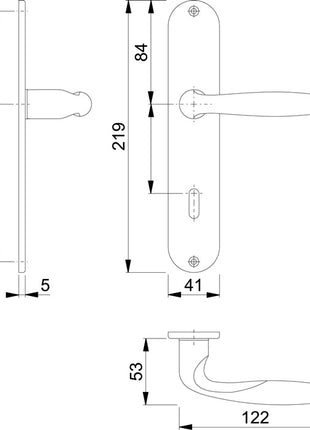 HOPPE Langschildgarnitur Verona M151/302 Messing F71 ( 3000252651 )