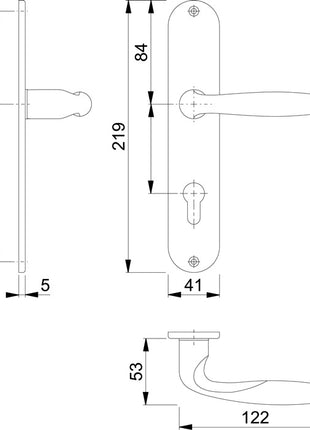 HOPPE Langschildgarnitur Verona M151/302 Messing F71 ( 3000252652 )