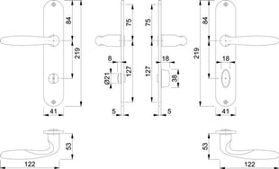 HOPPE Langschildgarnitur Verona M151/302 Messing F71 ( 3000252668 )