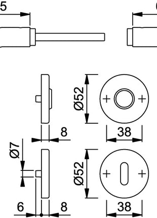 HOPPE Rosettengarnitur Denver E1310Z/42KV/42KVS Edelstahl F69 ( 3000252632 )