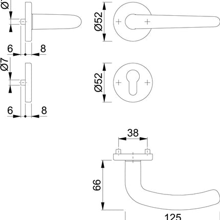 HOPPE Rosettengarnitur Denver E1310Z/42KV/42KVS Edelstahl F69 ( 3000252633 )