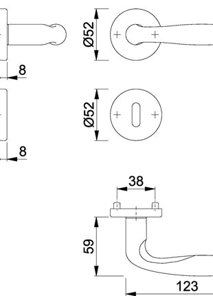 HOPPE Garniture à rosette Verona E1800Z/42KV/42KVS Acier inoxydable F69 ( 3000252709 )