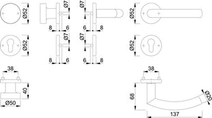 HOPPE Zestaw rozet Trondheim E58/42KV/42KVS/1430Z Stal nierdzewna F69 ( 3000252648 )