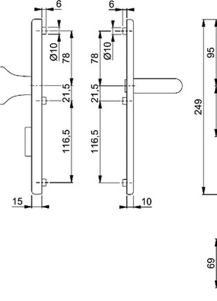 Zestaw przeciwpożarowy HOPPE Paris FS-E86G/3332ZA/3310/138F stal nierdzewna F69 D/K ( 3000220047 )