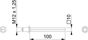 Pasador cuadrado HOPPE Pasador de perfil FDW cuadrado 10 x 100 mm (3311003027)