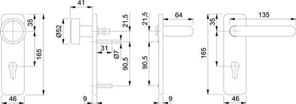Zestaw przeciwpożarowy HOPPE Paris FS-K58 / 202K / 138 PVC-U F9005M D/K ( 3000251117 )