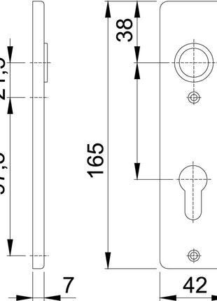 HOPPE Paire de plaques courtes 202KP aluminium F1 ( 3000252138 )