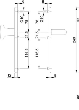 HOPPE Schutzgarnitur Utrecht E86G/3331A/3440/1444Z Edelstahl F69 ( 3000220008 )