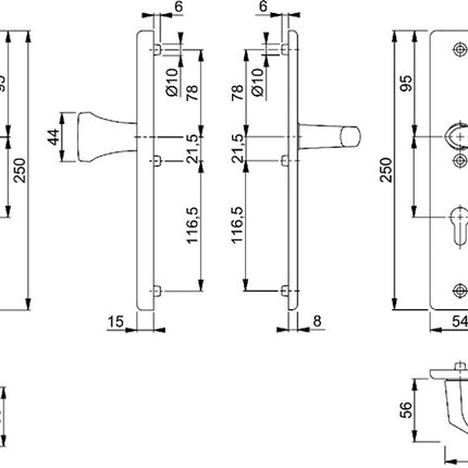 HOPPE Mobiliario de seguridad Birmingham 78G/2222A/2440/1117 Aluminio F2 ( 3000220059 )