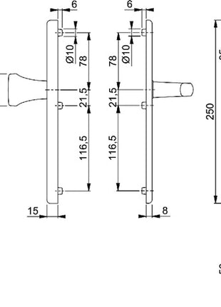 HOPPE Schutzgarnitur Birmingham 78G/2222A/2440/1117 Aluminium F2 ( 3000220056 )