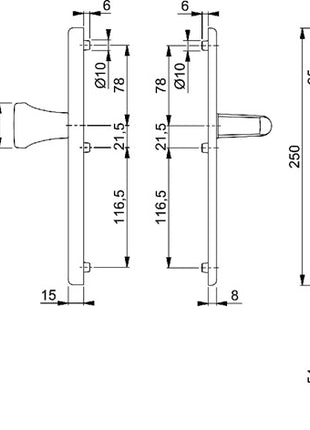 HOPPE Schutzgarnitur London 78G/2222A/2440/113 Aluminium F2 ( 3000220062 )