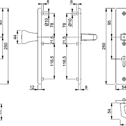 HOPPE Mobiliario de seguridad London 78G/2221A/2440/113 Aluminio F1 ( 3000220067 )