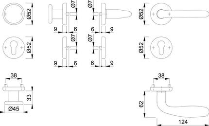 HOPPE Rosettengarnitur Cardiff E48/17KV/17KVS/1850Z Edelstahl F69 ( 3000252139 )
