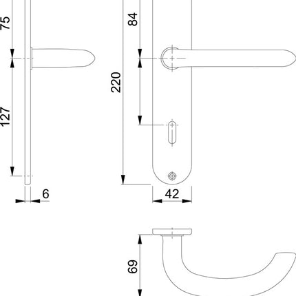 HOPPE set di rosette lunghe Marsiglia E1138Z/302 in acciaio inox F69 ( 3000252285 )