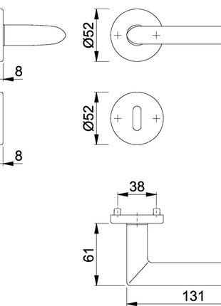 HOPPE Zestaw rozet Stockholm E1140Z/42KV/42KVS Stal nierdzewna F69 ( 3000252104 )