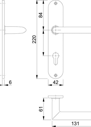 HOPPE Garniture à plaque longue Stockholm E1140Z/302 Acier inoxydable F69 ( 3000252143 )