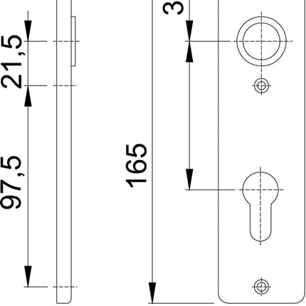 HOPPE Kurzschildpaar 202KP Aluminium F2 ( 3000252133 )