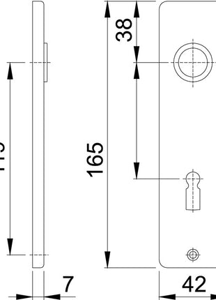 Par de escudos cortos HOPPE 202KP/AP aluminio F2 (3000252140)