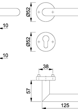 HOPPE Garniture à rosette Amsterdam E1400/42H/42HKVS Acier inoxydable F69 ( 3000203115 )