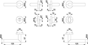 HOPPE Rosettengarnitur Amsterdam E1400/42H/42HKVS Edelstahl F69 ( 3000203116 )