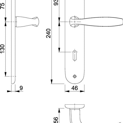 Juego de platos largos HOPPE New York 1810/273P Aluminio F1 ( 3000203550 )