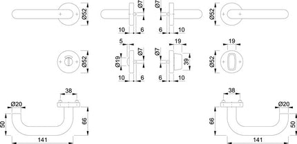HOPPE rose set Paris E138/42H/42HKVS stainless steel F69 ( 3000203102 )