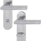 HOPPE short escutcheon set Amsterdam E1400Z/353K stainless steel F69 ( 3000203006 )