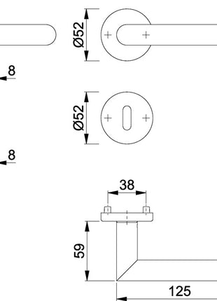 HOPPE Zestaw rozet Amsterdam E1400Z/42KV/42KVS Stal nierdzewna F69 ( 3000203000 )