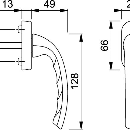 Manilla HOPPE Tokio 0710/U26 aluminio F1 / color natural ( 3360003011 )
