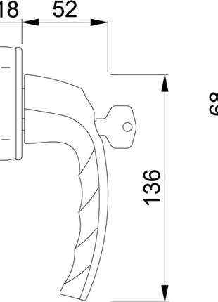 Manilla para ventana HOPPE Atlanta 0530S/US952 aluminio F9016 / blanco tráfico (3000203978)