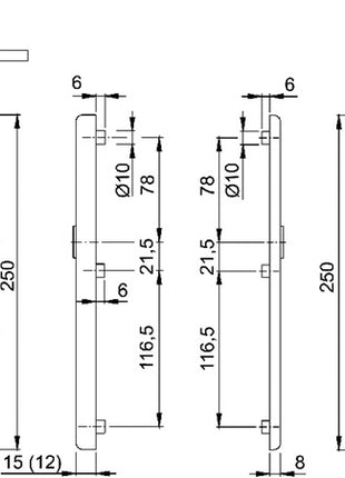 HOPPE Schutzgarnitur London 113/2221A/2440 Aluminium F1 ( 3000250111 )