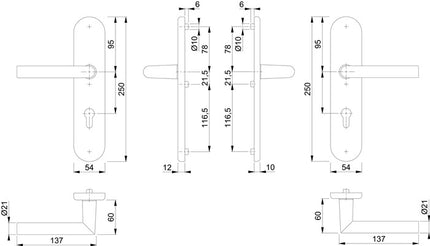 HOPPE Schutzgarnitur Amsterdam 1400 3331 3310 Aluminium F1 3000209117  3 - toolbrothers