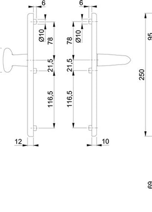 Meble zabezpieczające HOPPE Marseille 76G/3331/3410/1138 Aluminium F1 ( 3000209081 )