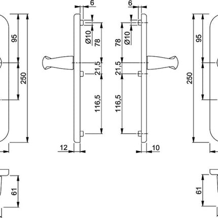 HOPPE Mobiliario de seguridad New York 1810H/3331/3410 Aluminio F1 ( 3000203576 )