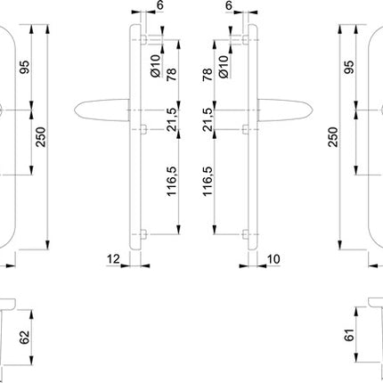 HOPPE Mobiliario de seguridad Estocolmo 1140/3331/3410 Aluminio F1 ( 3000209127 )