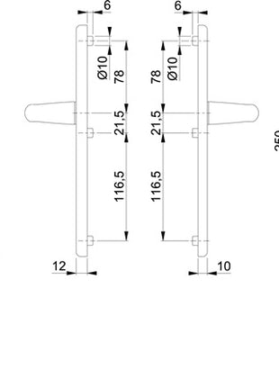 HOPPE Schutzgarnitur Tôkyô 1710/3331/3410 Aluminium F1 ( 3000209028 )