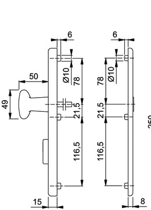 HOPPE Schutzgarnitur Tôkyô 76G/3332ZA/3410/1710 Aluminium F1 ( 3000209025 )