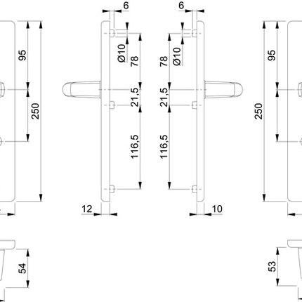 HOPPE Security furniture London 113/2221/2210 Aluminium F1 ( 3000209040 )