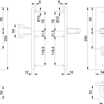 HOPPE Mobiliario de seguridad London 61G/2221/2210/113 Aluminio F1 ( 3000209032 )