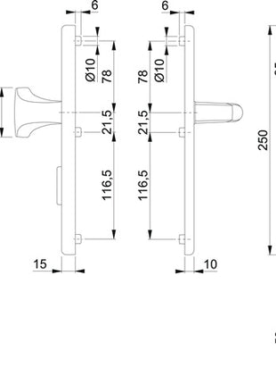 Set de protección HOPPE London 61G/2222ZA/2210/113 aluminio F1 (3000209037)