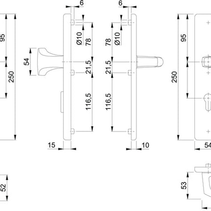 HOPPE Schutzgarnitur London 61G/2222ZA/2210/113 Aluminium F1 ( 3000209037 )