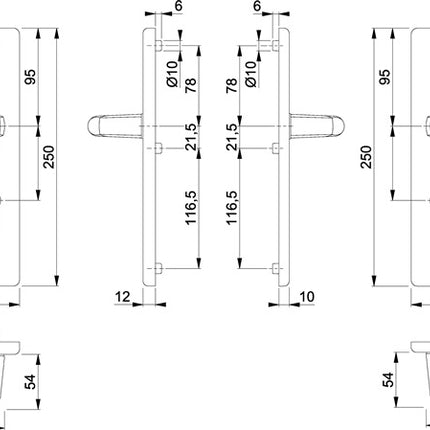 HOPPE Mobili di sicurezza London 113/2221/2410 Alluminio F2 ( 3000209909 )