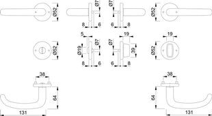 HOPPE Rosettengarnitur San Francisco E1301Z/42KV/42KVS Edelstahl F69 ( 3000202019 )