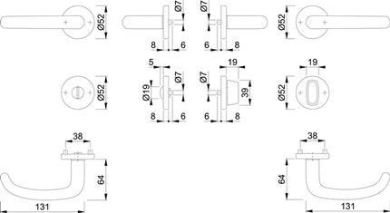 HOPPE Rosettengarnitur San Francisco E1301Z/42KV/42KVS Edelstahl F69 ( 3000202019 )