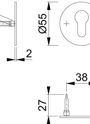 Para różyczek do kluczy HOPPE E849NS stal nierdzewna F69 ( 3000203536 )