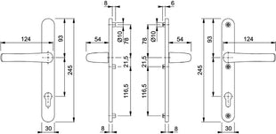 Zestaw drzwi profilowych HOPPE Tôkyô 1710RH/3346 Aluminium F1 ( 3000252774 )