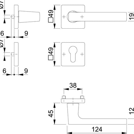 HOPPE Rosettengarnitur Dallas M1643/843KV/843KVS Messing F96-1-R ( 8000460257 )