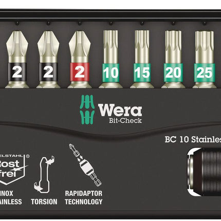 WERA juego de puntas de acero inoxidable BC 10 Stainless 1 10 piezas ( 4000828393 )
