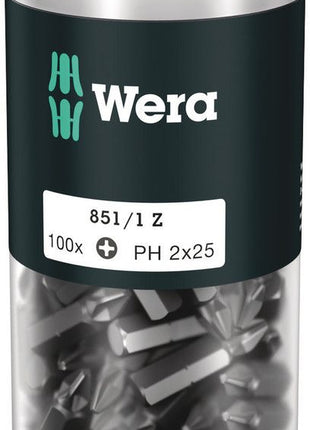 WERA Bitgroßpackung 851/1 Z 1/4 ″ PH 2 Länge 25 mm ( 4000822267 )